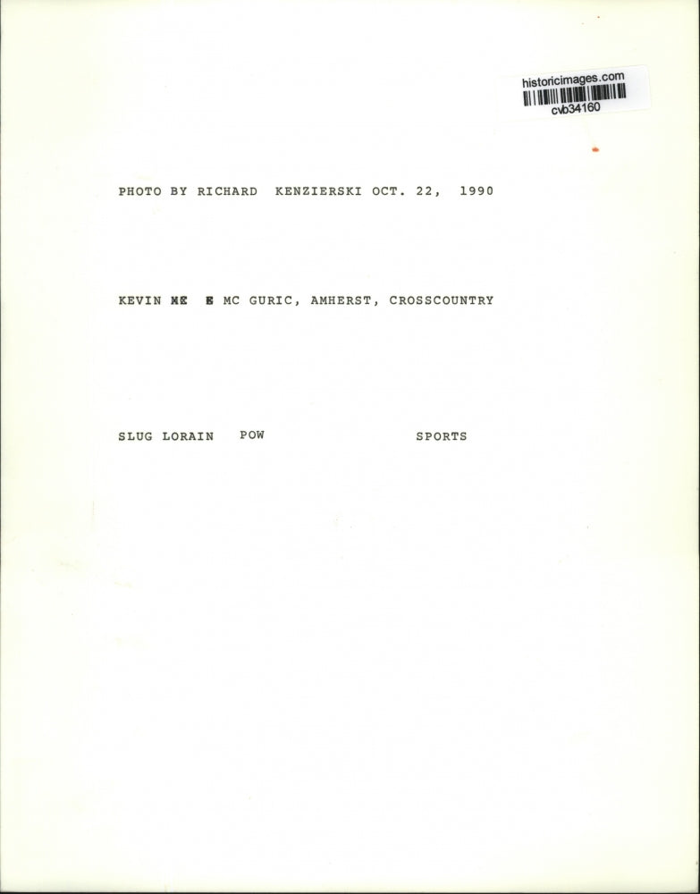 1990 Press Photo Kevin McGuric, Amherst Cross Country - cvb34160