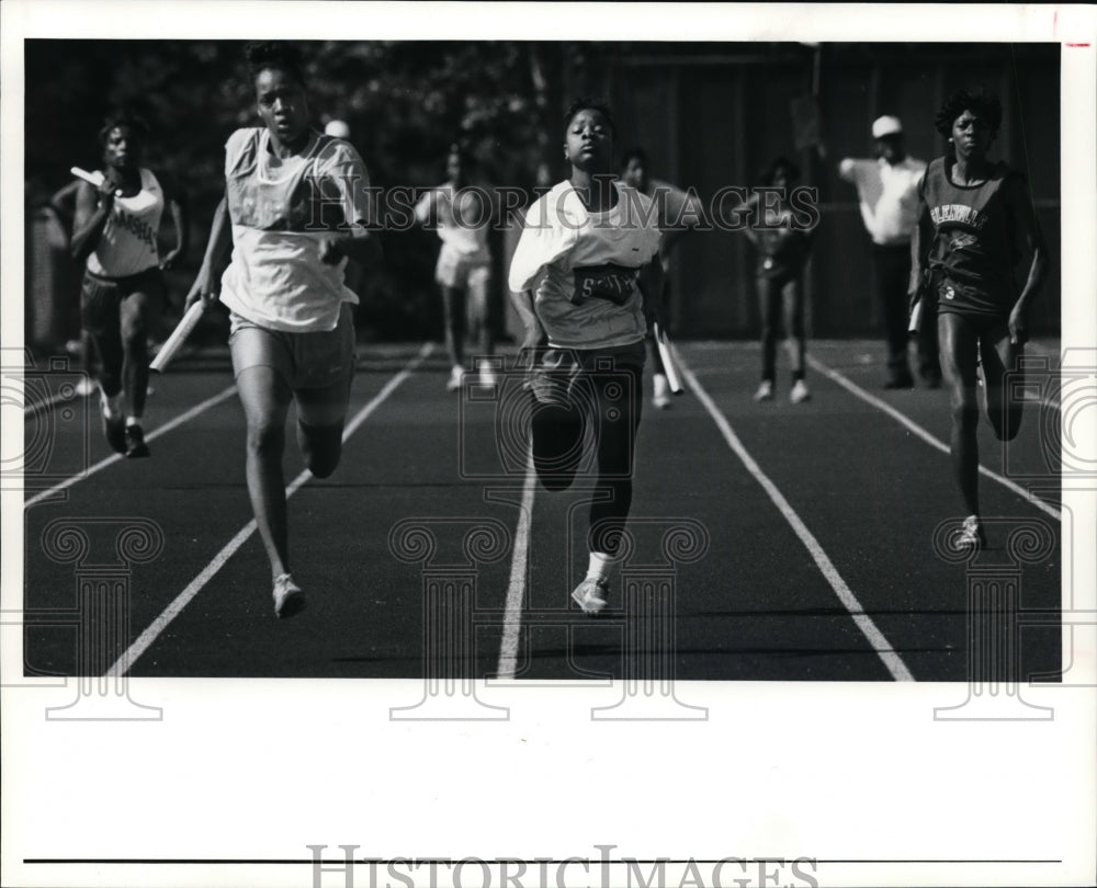 1991 Press Photo Antois Dorsey, Rhea Priester, Antonett Brown, Tonya Sayles- Historic Images