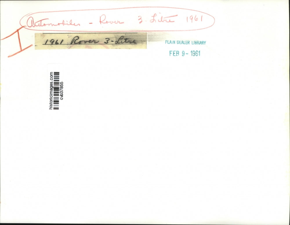 1961 Press Photo The 1961 Rover 3-litre Automobile - cvb37855