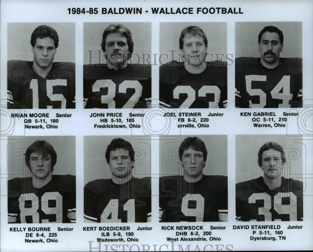 1984 Press Photo 1984-1985 Baldwin-Wallace Football team players - cvb39177- Historic Images