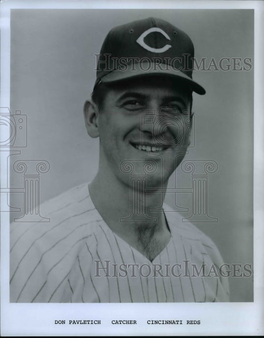 1968 Press Photo Don Pavletich, Catcher, Cincinnati Reds - cvb39945- Historic Images