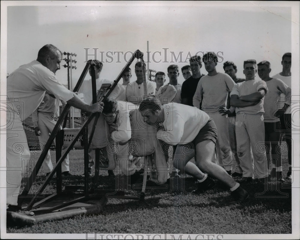 1958 Press Photo St. Edward High Football, Bill Cannons (L) - cvb40579- Historic Images