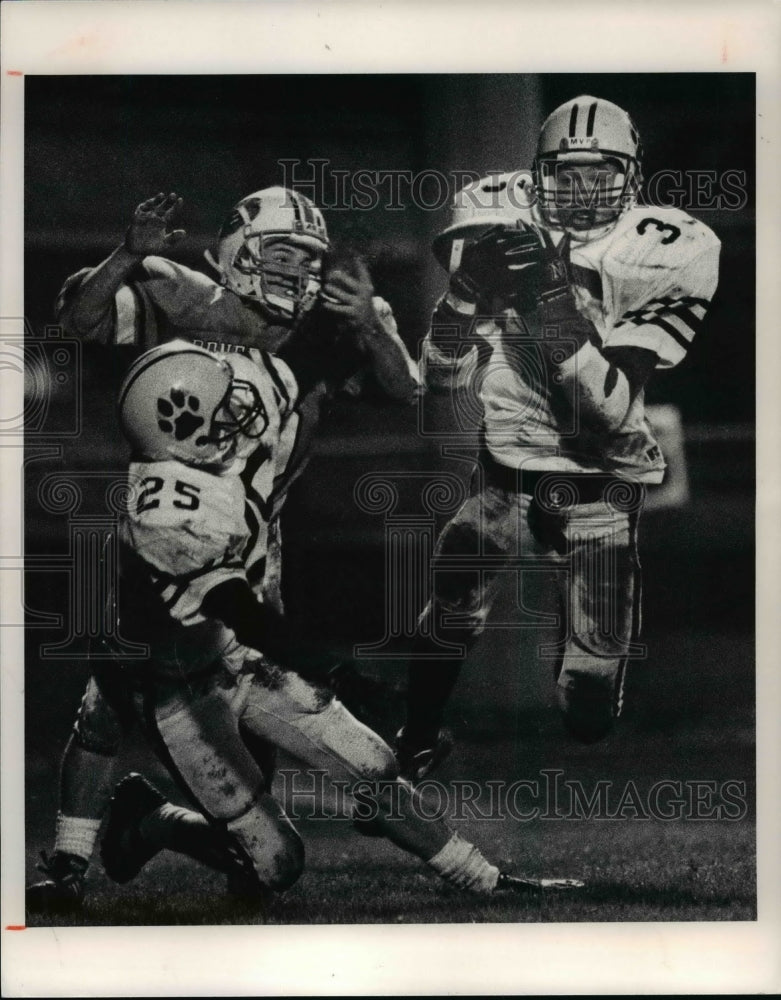 Press Photo Intercepting the ball, Joe Lawandowski No. 25 of Ignatius, Tony Sti- Historic Images