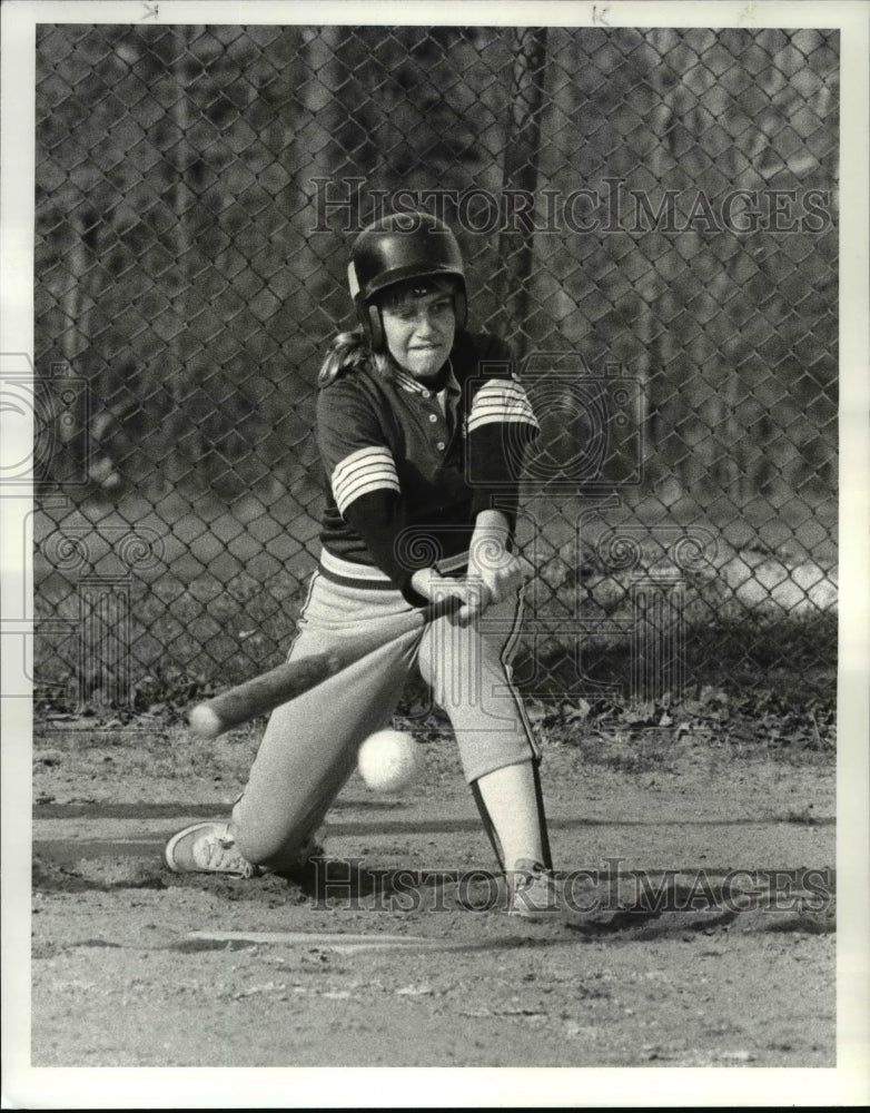 1986 Press Photo Becky Wehling Rocky River High School Girls Softball- Historic Images