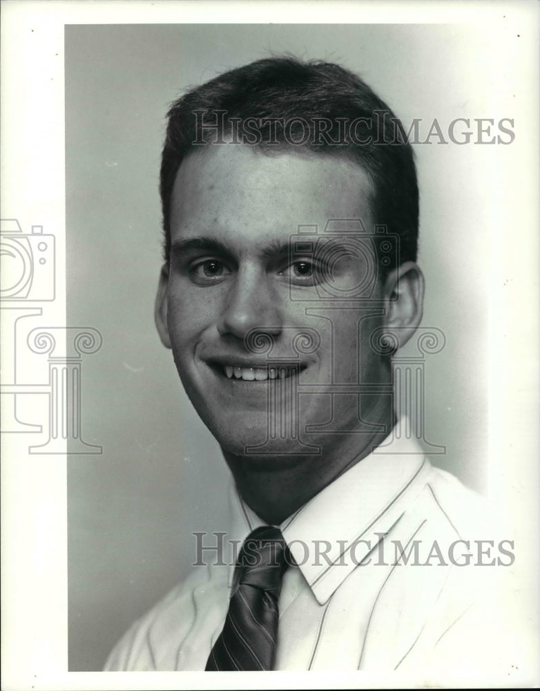1990 Press Photo Jim Batteiger, Euclid High School Baseball Player - cvb41426- Historic Images