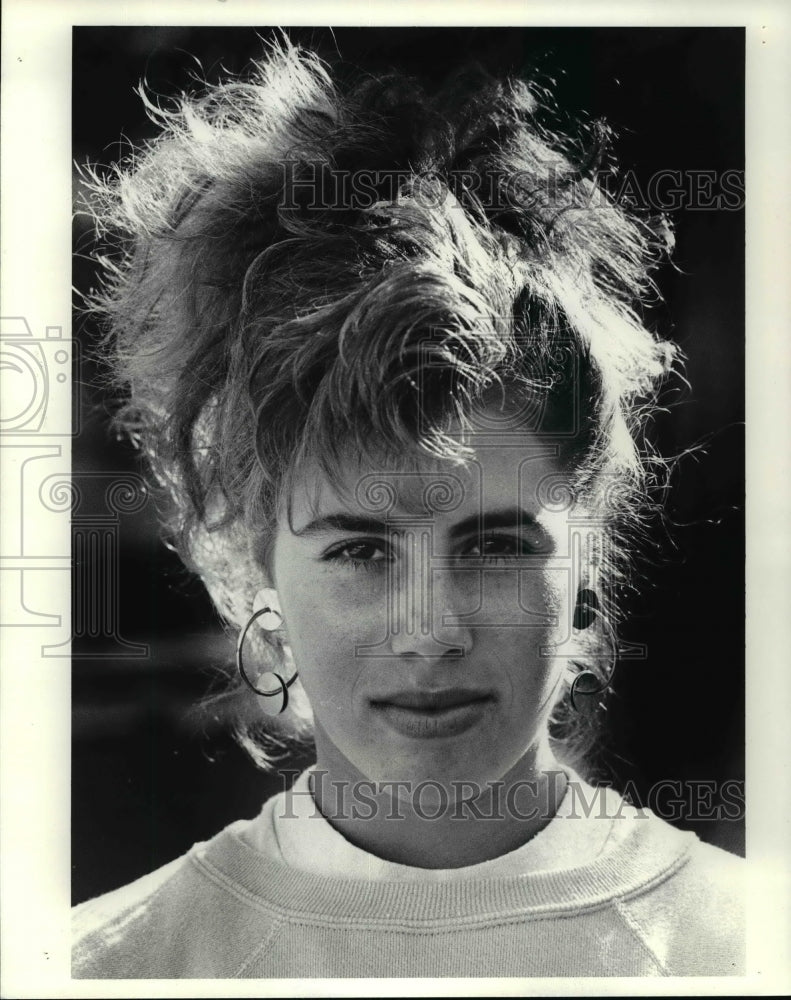 1987 Press Photo Tina Roth, Brush Tennis Player - cvb41770- Historic Images