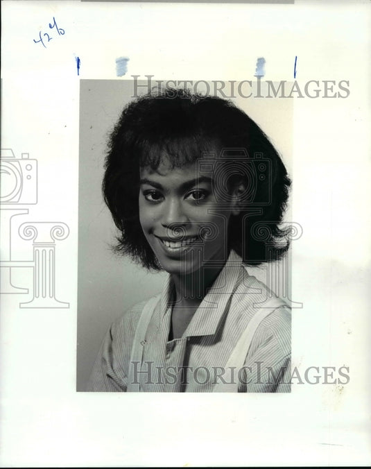 1987 Press Photo Treva Offutt Beaumont track - cvb41921- Historic Images