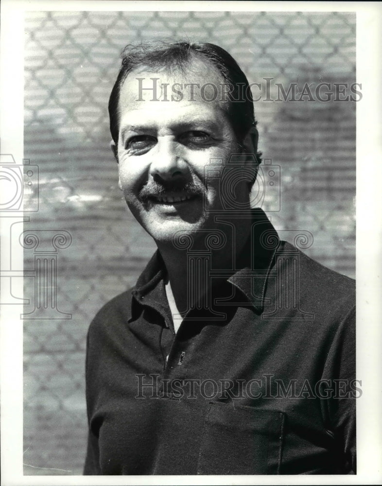 1985 Press Photo Mark Burkholder Coach Orange High Tennis - cvb42145- Historic Images