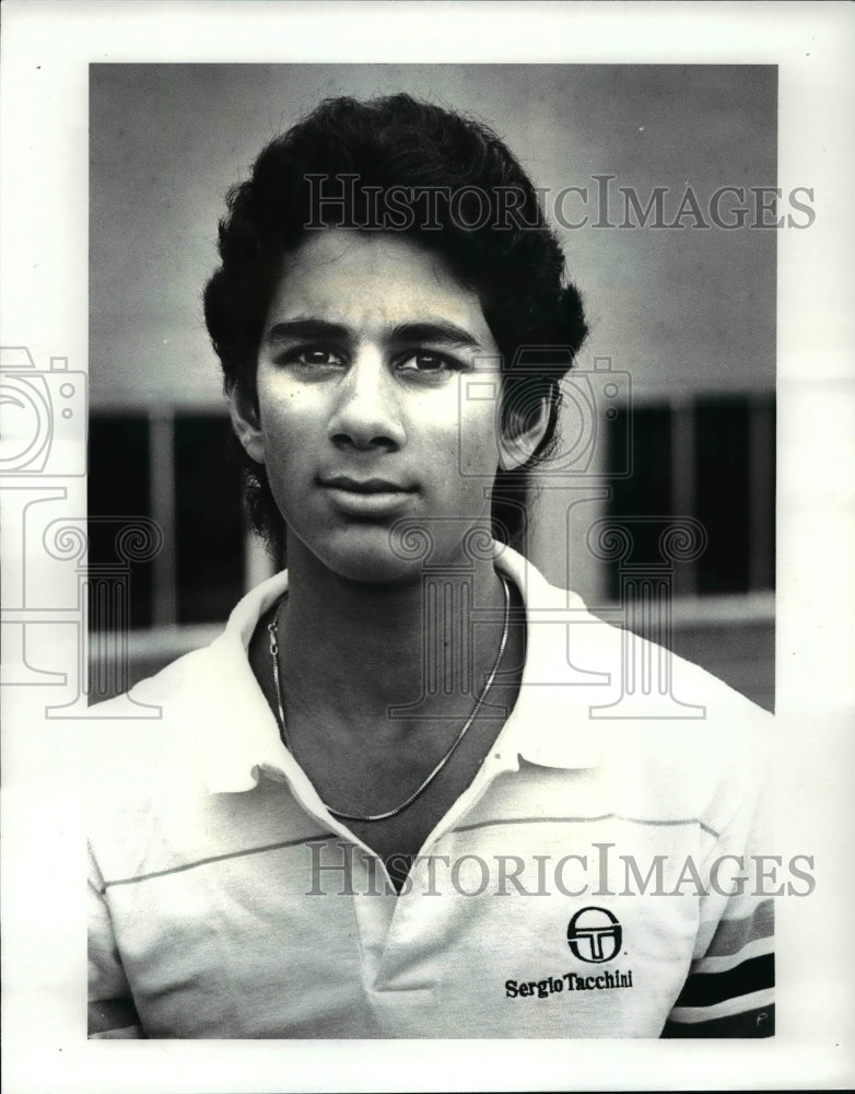1987 Press Photo Saumil Jhaveri Tennis Player Rocky River High - cvb42148- Historic Images