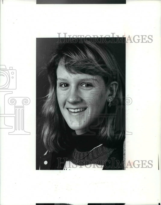 1991 Press Photo Amy Schick, Swimmer for Hawken High School Cleveland- Historic Images