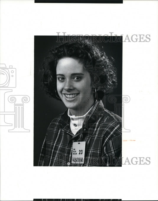 1990 Press Photo Strongsville High volleyball player-Melissa Kryz - cvb43427- Historic Images