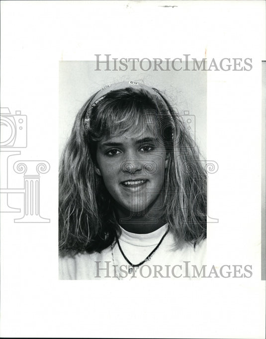 1990 Press Photo Becky Knuth, Mentor, Tennis - cvb43511- Historic Images