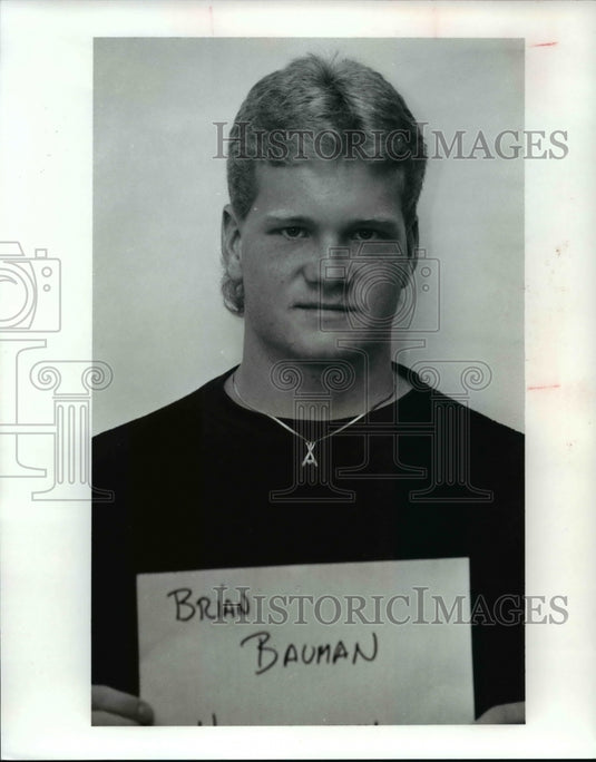 Press Photo Brian Bauman-baseball player - cvb44671- Historic Images