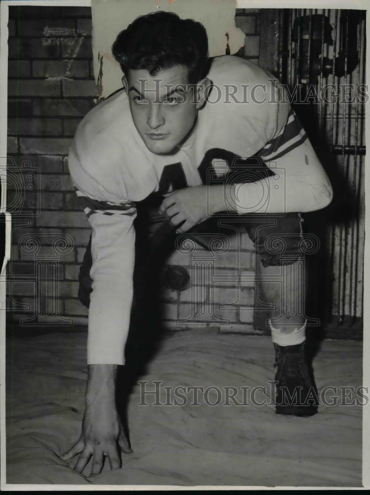 1951 Press Photo Collinwood, 1951. Capt. Carmen Fatid, tackle- Historic Images