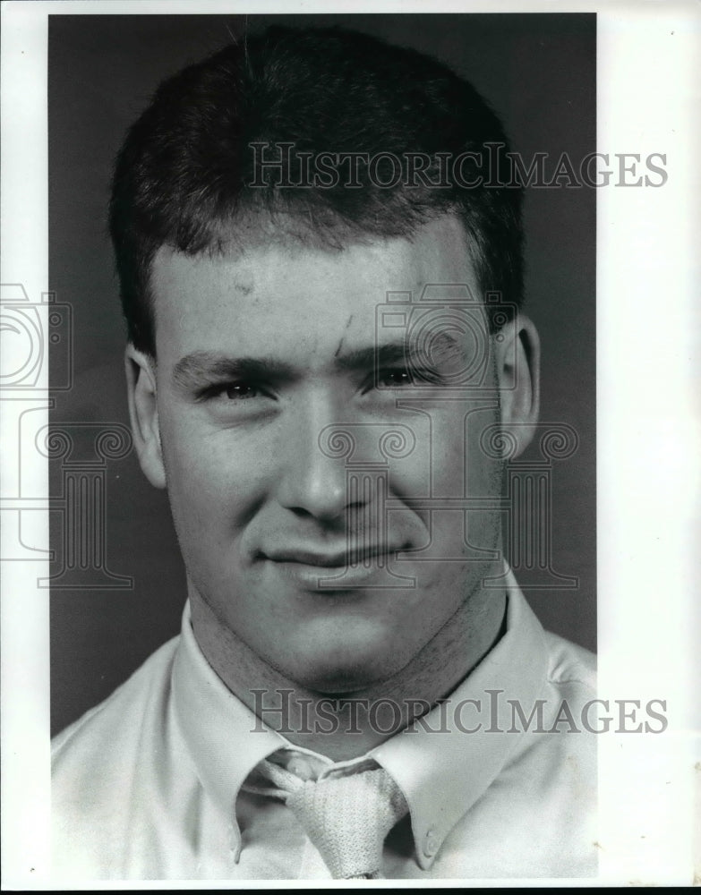 1989 Press Photo Matt Borszcz, of St. Edward Ice Hockey team - cvb46259- Historic Images