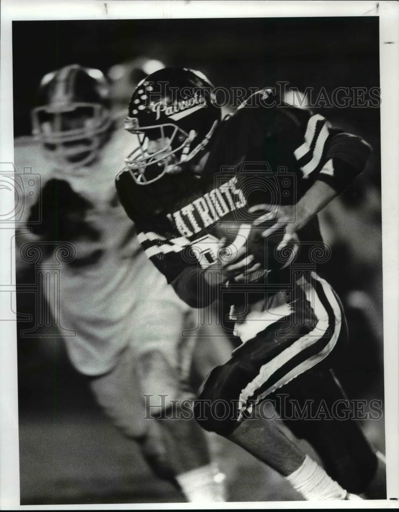 1987 Press Photo Barry Smith, Valley Forge, stopped short of goal line.- Historic Images