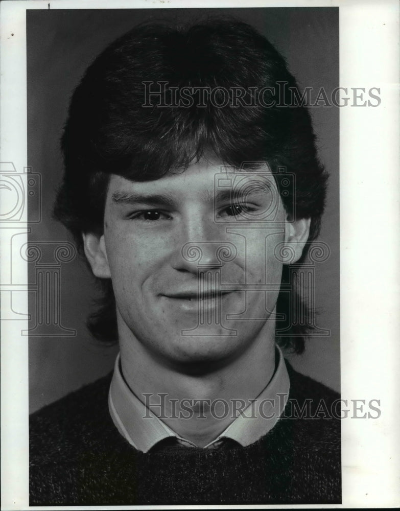 1989 Press Photo Sean Cowley, Trinity H.S., Ice Hockey - cvb46589- Historic Images