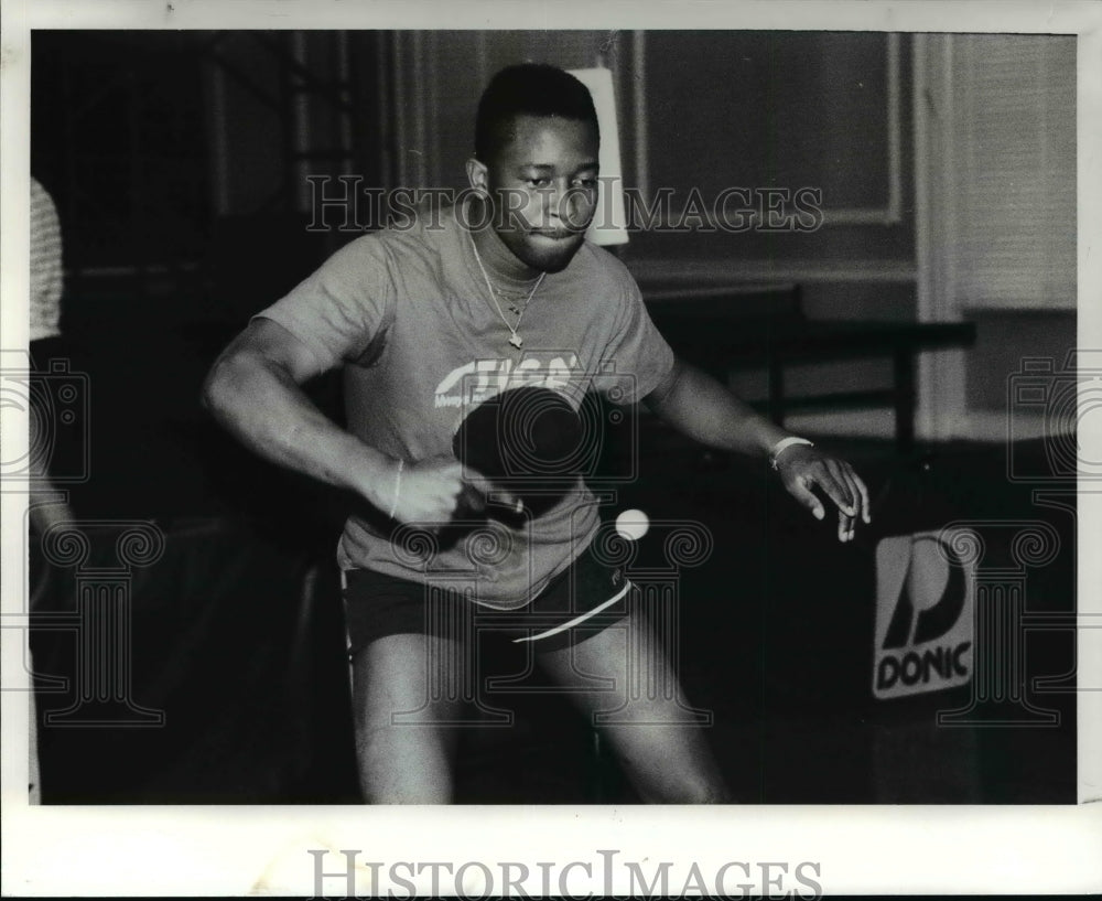 1988 Press Photo World class table tennis player Saubana Adio - cvb47786- Historic Images