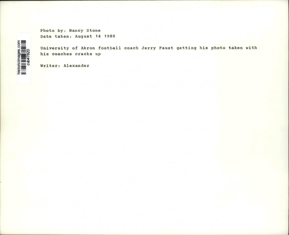 1988 Press Photo University of Akron Football Coach Jerry Faust - cvb47820