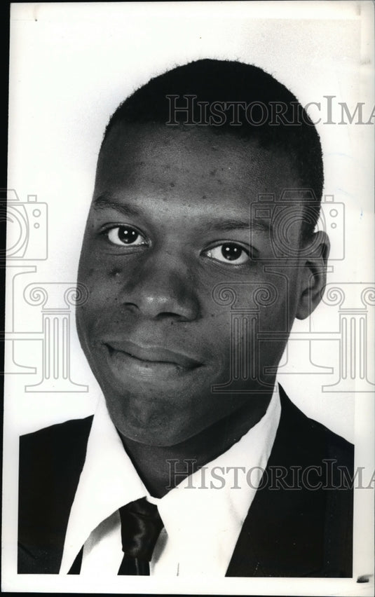 1982 Press Photo Leonard King, Cleveland High Basketball - cvb48014- Historic Images