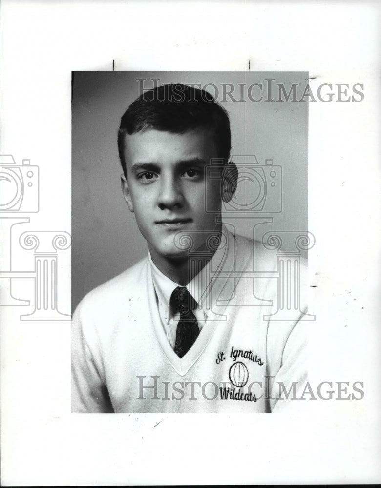 1989 Press Photo Steve Ehretsman St.Ignatius Basketball - cvb48865- Historic Images