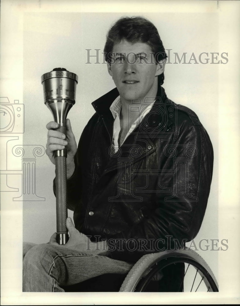 1984 Press Photo Jim Knuab, Wheelchair Marathoner - cvb49134- Historic Images