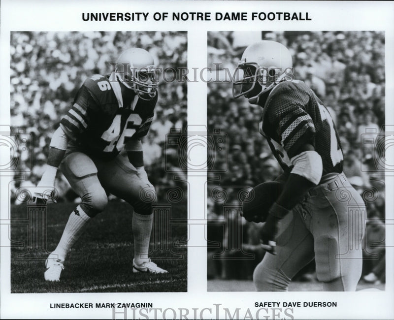 Load image into Gallery viewer, Press Photo University of Notre Dame Football Mark Zavagnin &amp; Dave Duerson
