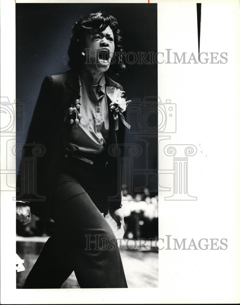 1979 Press Photo Gretchen Taylor, Glenville High girls Basketball coach.- Historic Images