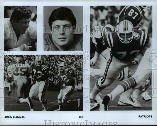 Press Photo John Hannah Quarterback with Patriots football. - cvb51963- Historic Images