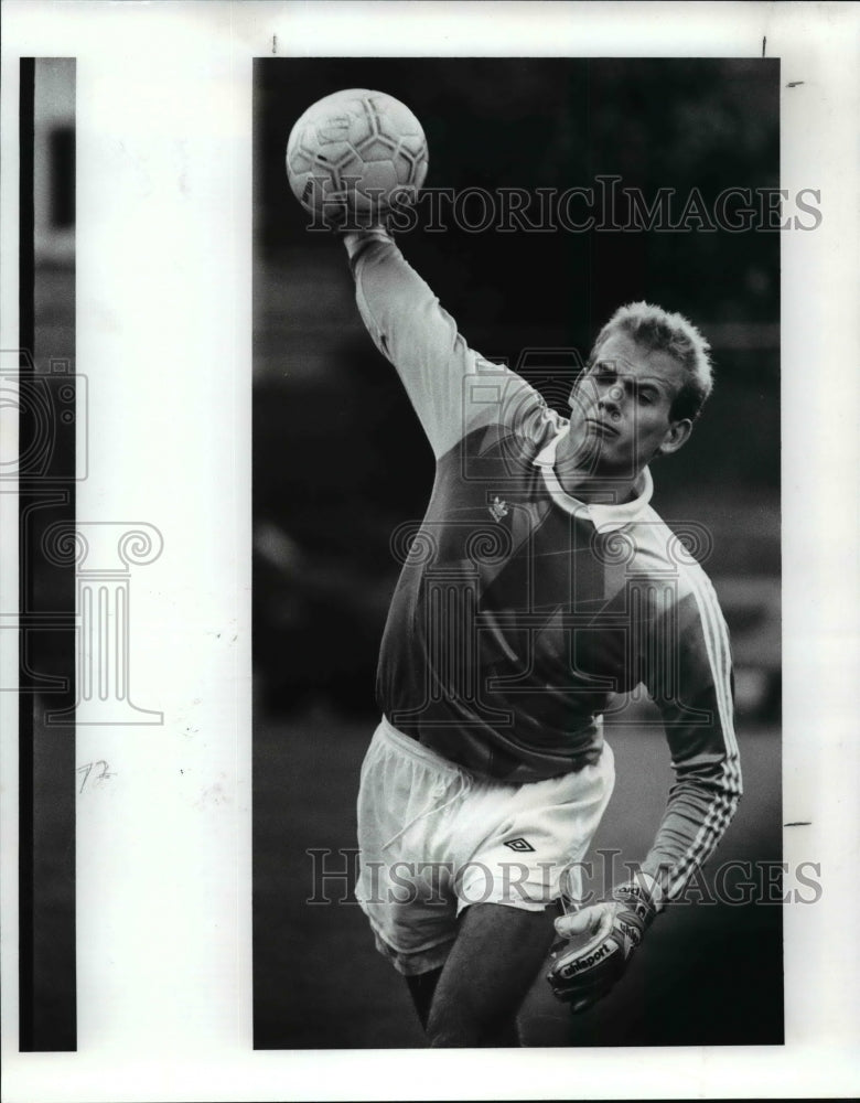 1989 Press Photo Blake New, CSU Soccer goalie for Maxie - cvb52274- Historic Images