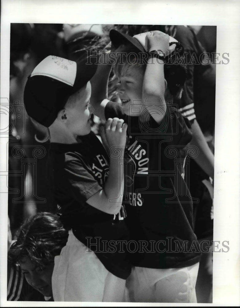 Press Photo John Bucherich and Shawn Kingery-West Denison Little League- Historic Images