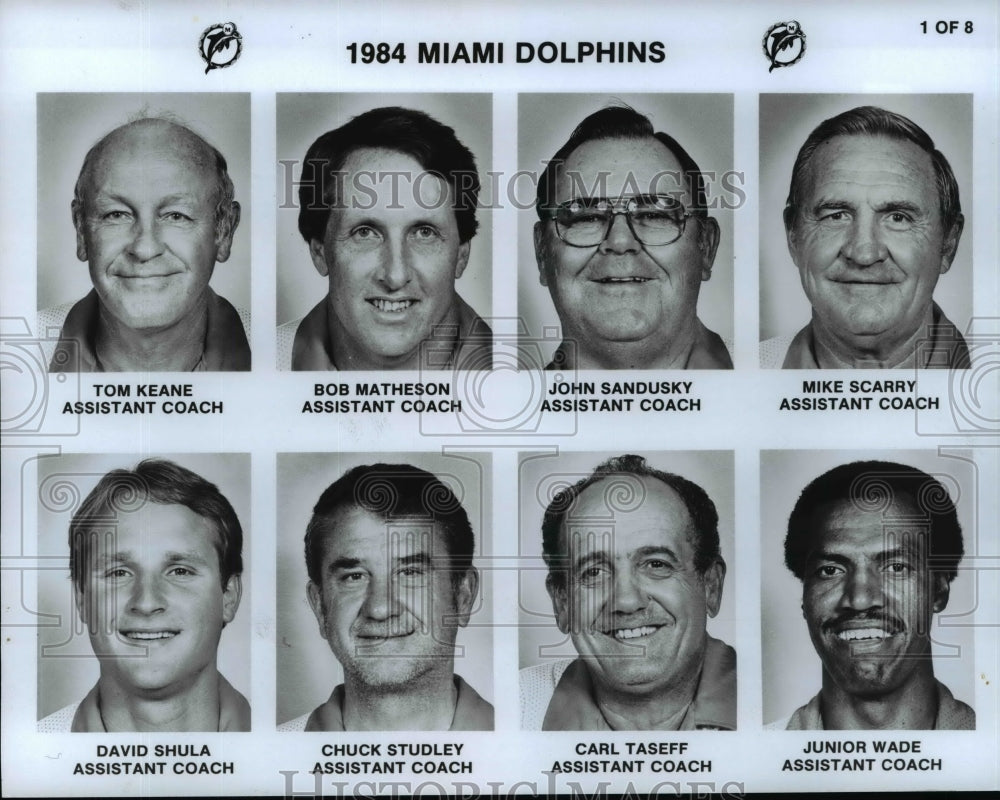 1984 Press Photo Miami Dolphins football coaches - cvb53022- Historic Images