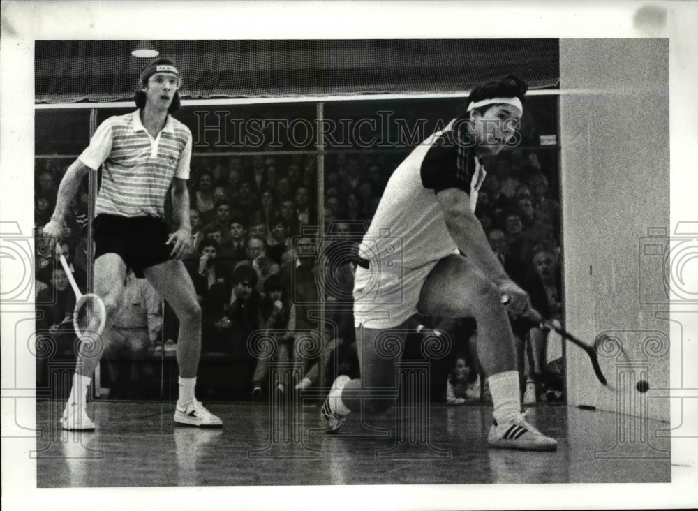 1983 Press Photo Squash tournament winner, Mark Talbott (L) & John Nimick- Historic Images