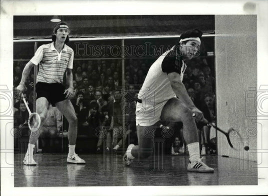 1983 Press Photo Squash tournament winner, Mark Talbott (L) & John Nimick- Historic Images