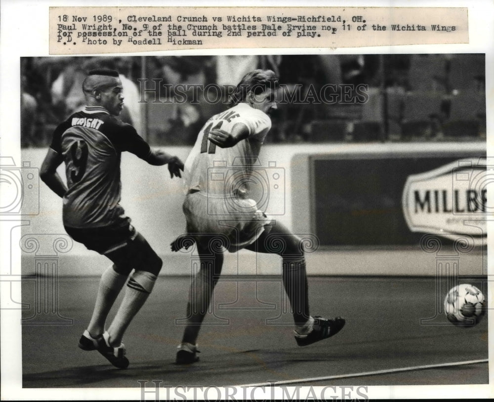 1989 Press Photo Paul Wright, No. 9 of the Crunch battles Dale Ervine no. 11- Historic Images