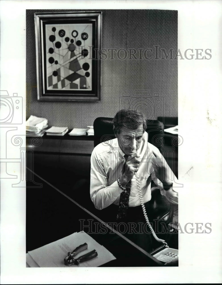 1987 Press Photo Bart Wolstein, owner of the Force soccer team - cvb54298- Historic Images