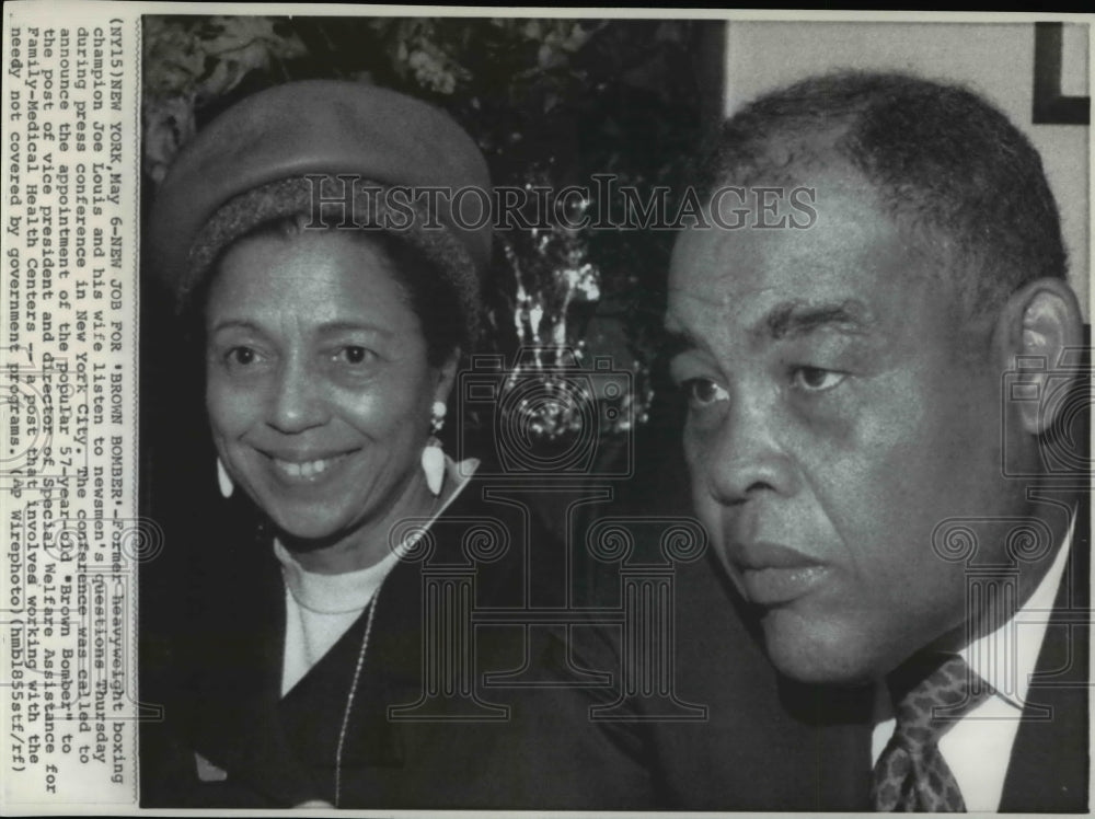 1971 Press Photo Former heavyweight boxing champion Joe Louis and his wife- Historic Images