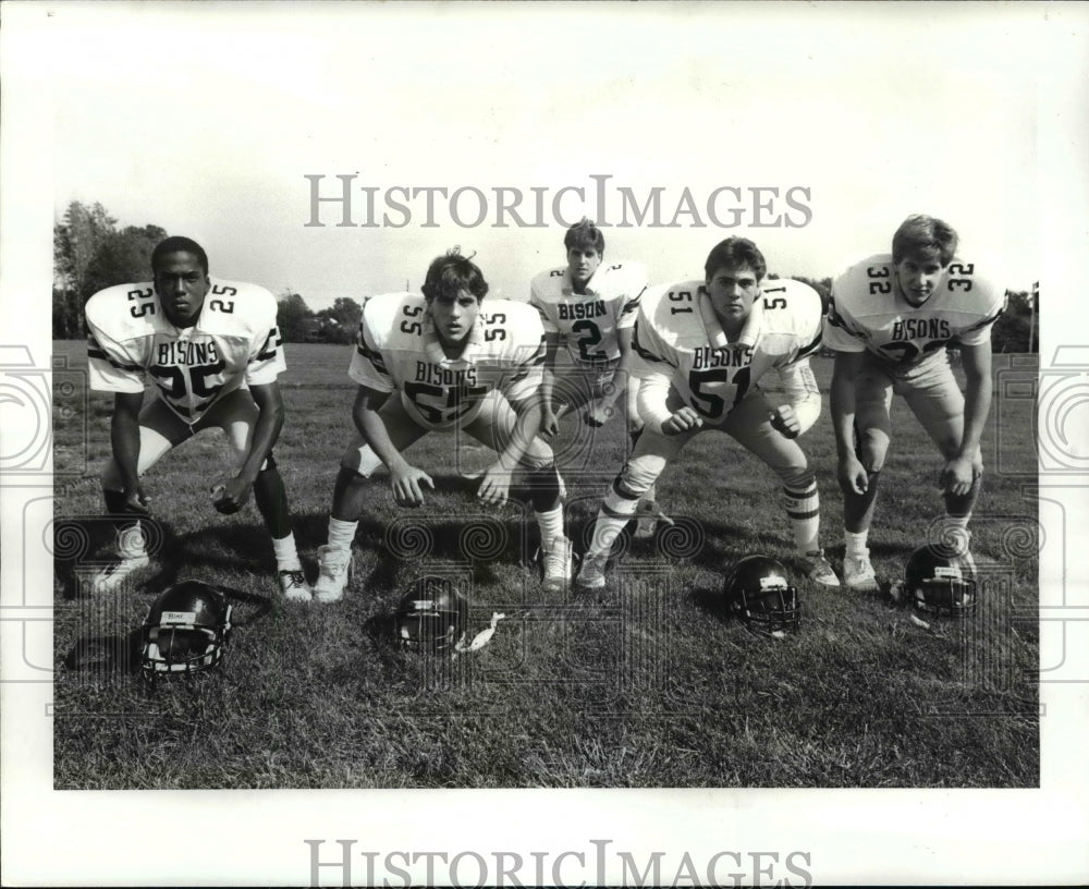 1985 Press Photo Beachwood High football players-Murphy, Shagrin, Keilin, Block- Historic Images
