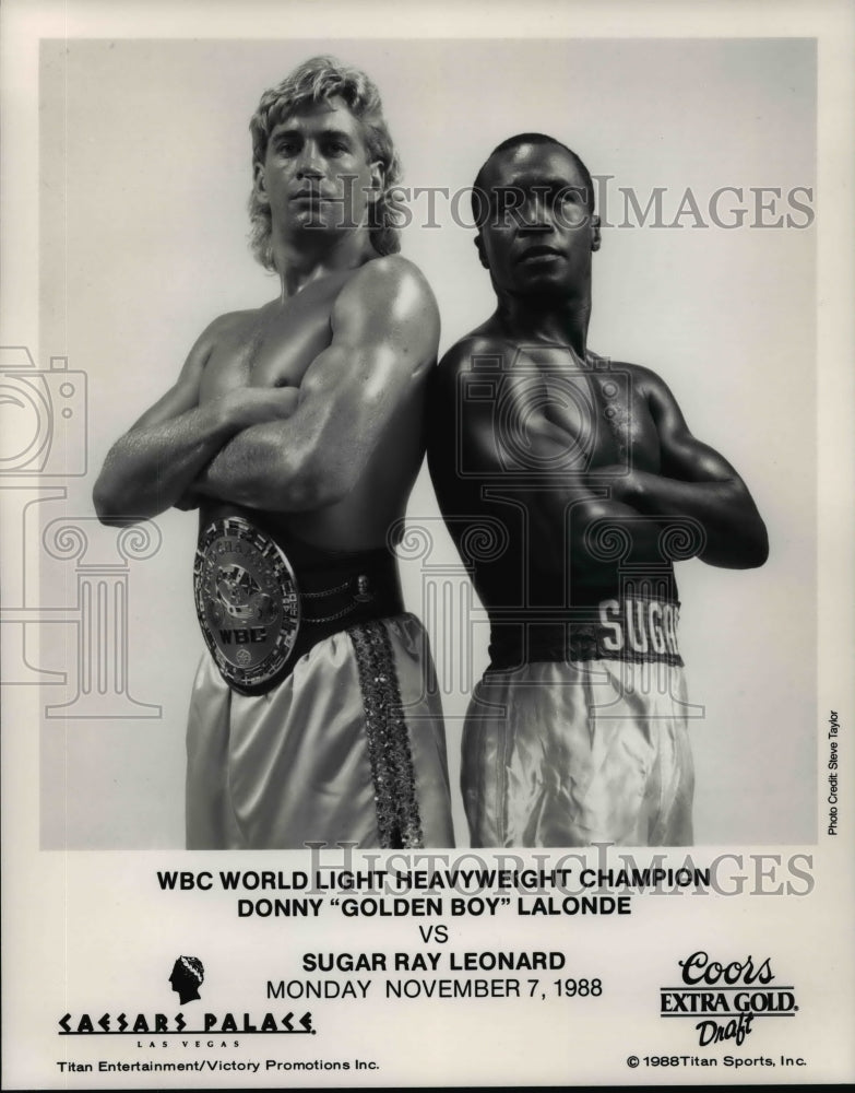 Press Photo WBC World Light heavyweight champion, Lalonde vs Leonard- Historic Images
