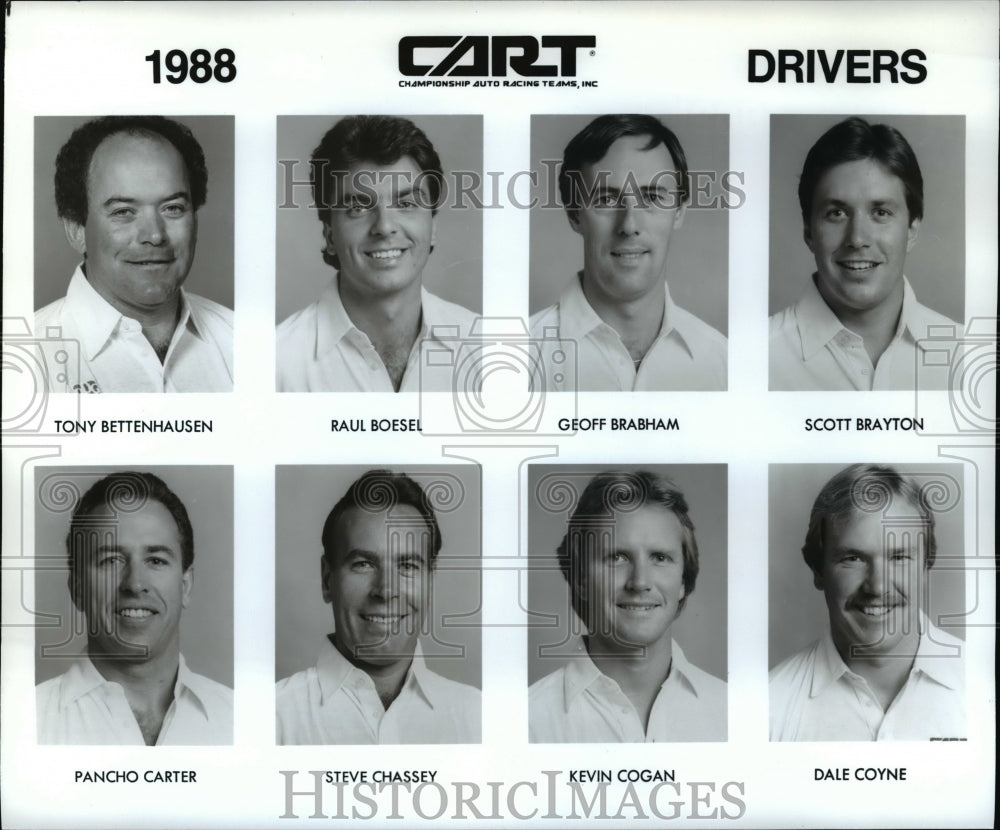 1988 Press Photo Cart Drivers, Chamionship Auto Racing Teams, Inc. - cvb60270- Historic Images