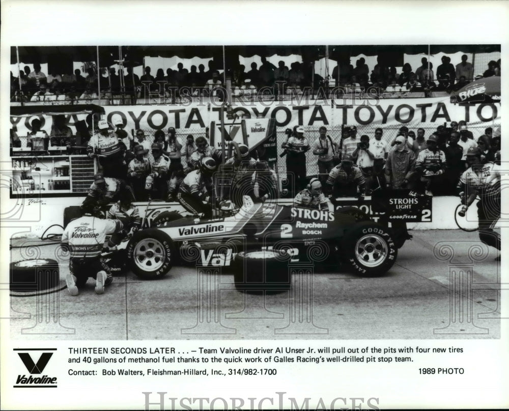 1989 Press Photo Team Valvoline driver Al Unser Jr. - cvb60373- Historic Images