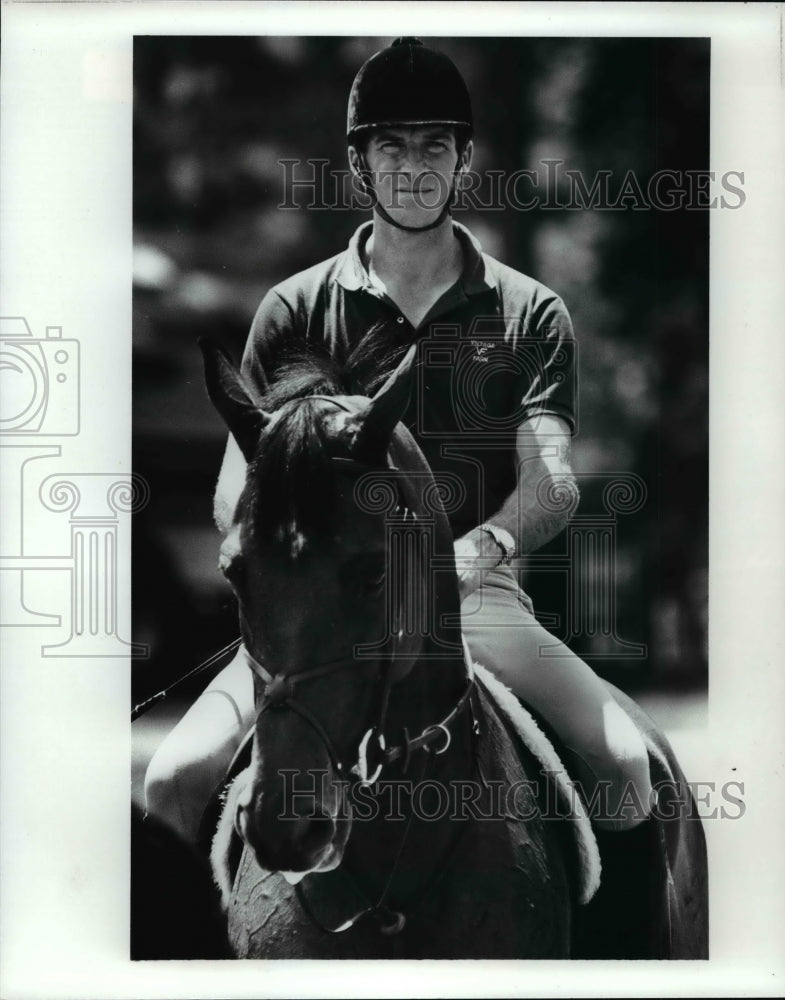 1986 Press Photo Michael Matz watches the competition - cvb64878- Historic Images