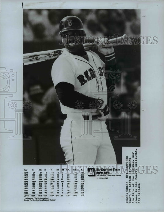 Press Photo Jim Rice of the Red Sox now alone in the Fenway spotlight- Historic Images