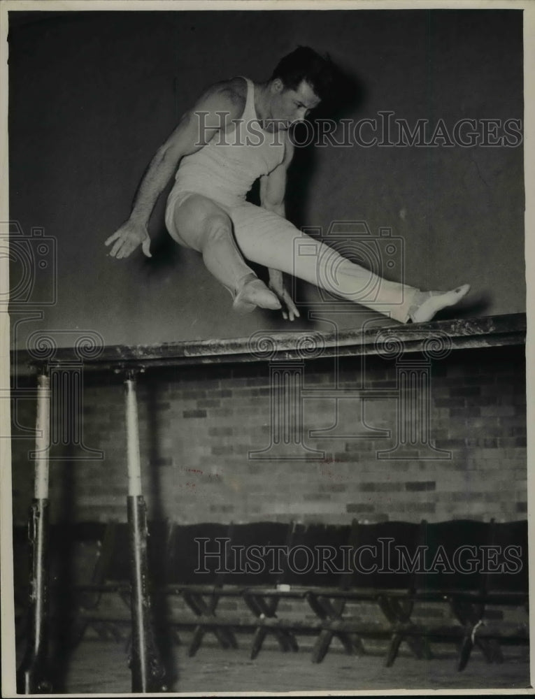 1949 Press Photo Gymnast Joe Kotys of Kent State University - cvb65355- Historic Images