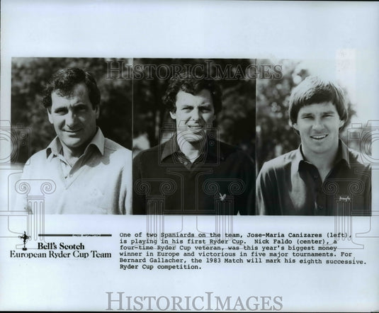 1983 Press Photo Jose Marie Canisares(left)Nick Faldo(center) Bernard Gallagher.- Historic Images