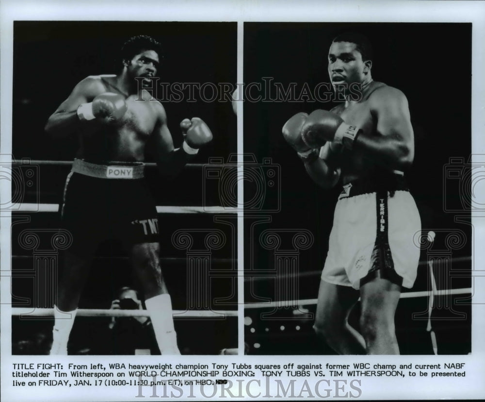 Press Photo Tony Tubbs (L) vs Tim Witherspoon (R) - cvb67145- Historic Images