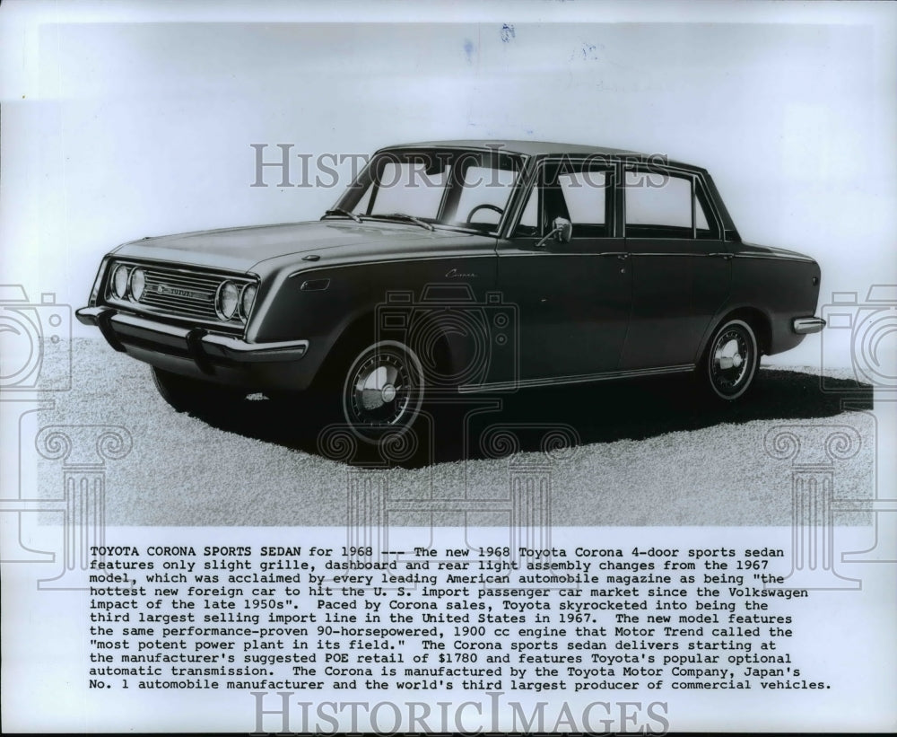 1967 Press Photo Automobiles - 1968 Toyota Corona Sports Sedan - cvb69028- Historic Images