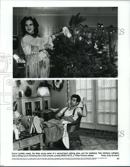 1994 Press Photo Juliette Lewis and Anthony LaPaglia in "Mixed Nuts."- Historic Images