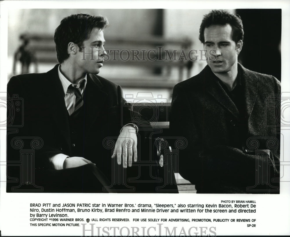 1996 Press Photo Brad Pitt and Jason Patric star in warner Bros Sleepers- Historic Images