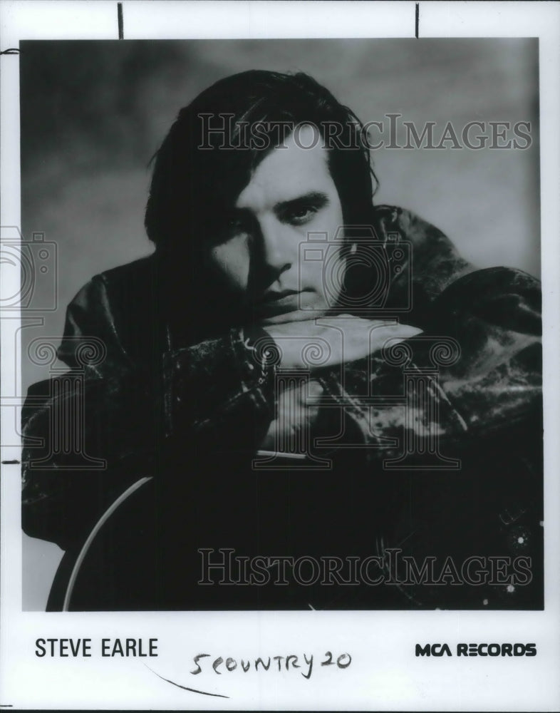 1987 Press Photo Steve Earle Texas Country Singer Songwriter Musician- Historic Images